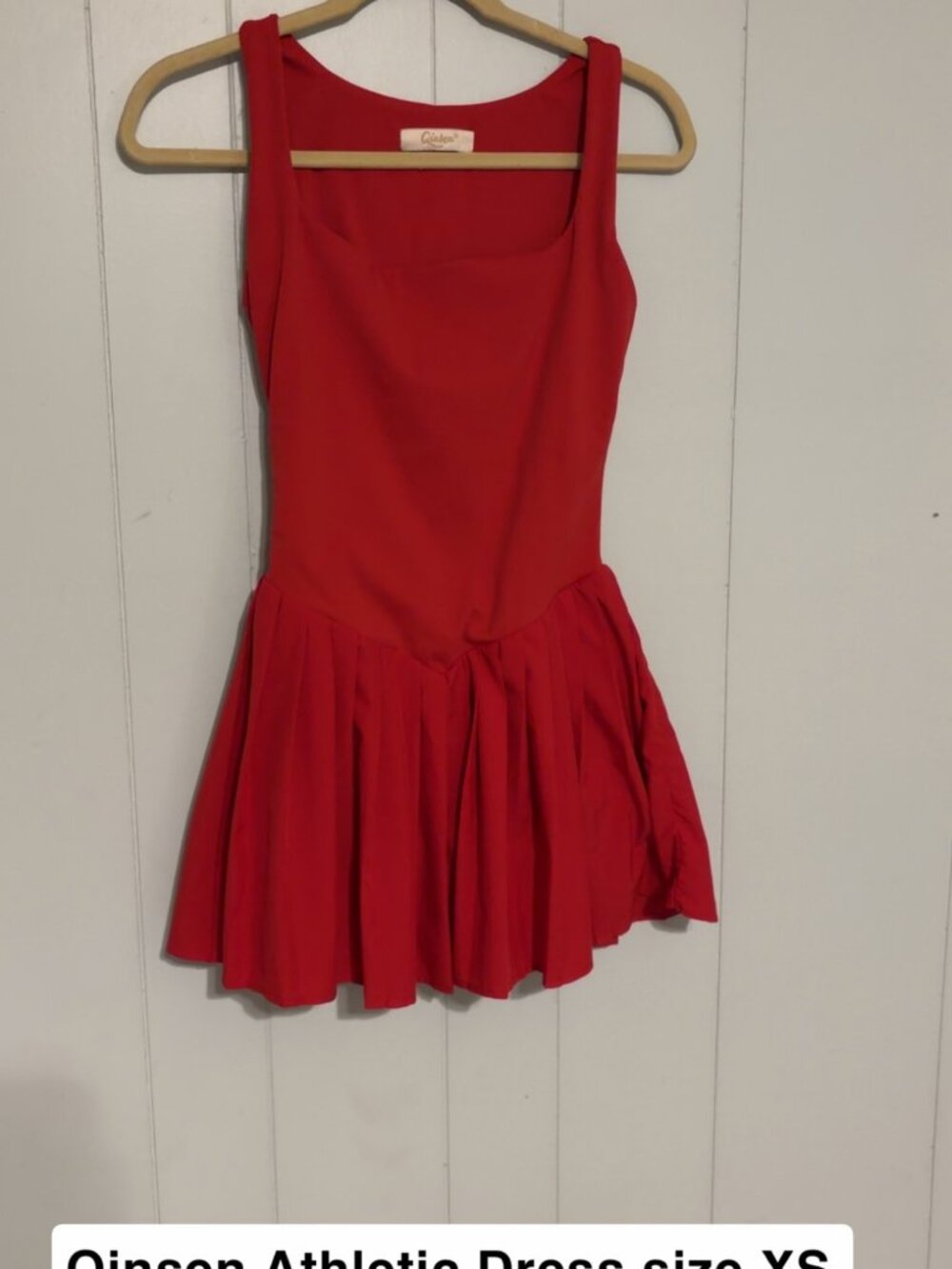 Qinsen Red Athletic Dress XS Fits Like Small - Square Neck Tennis Dress